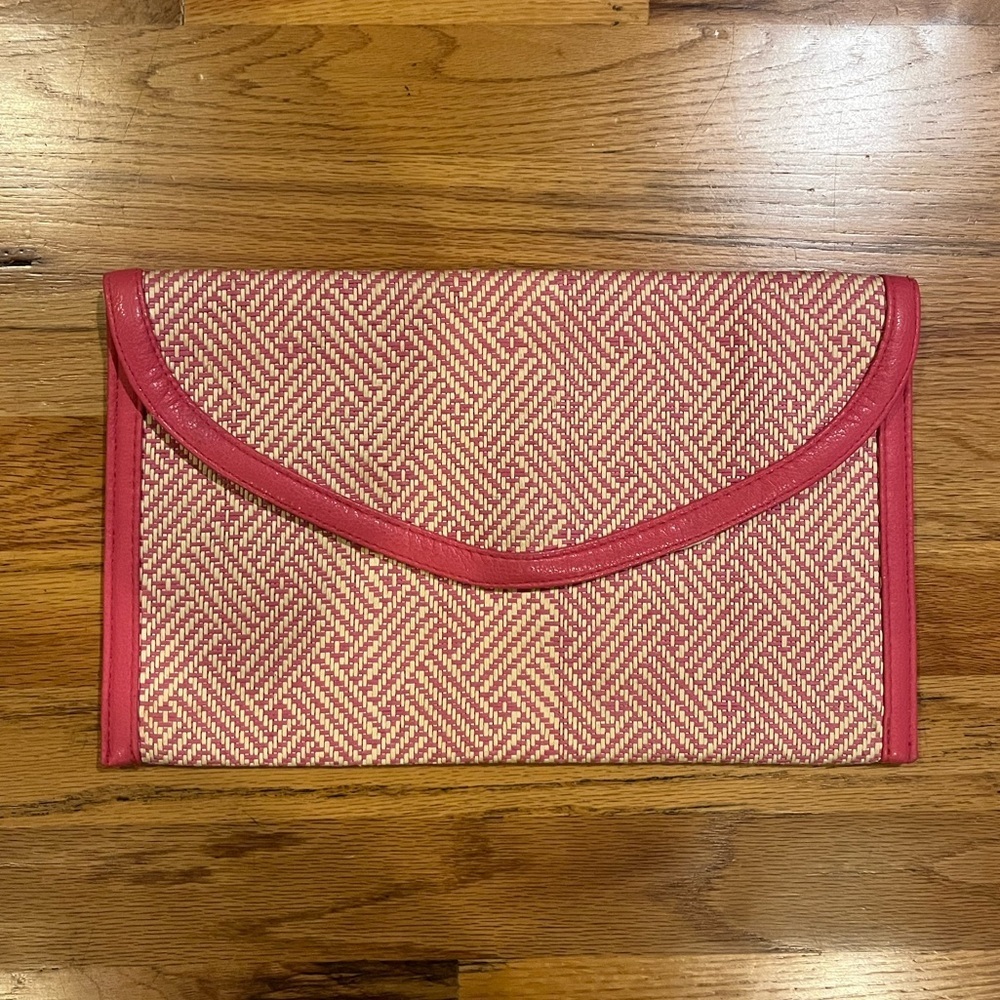 H&M Woven Rafia Envelope Clutch